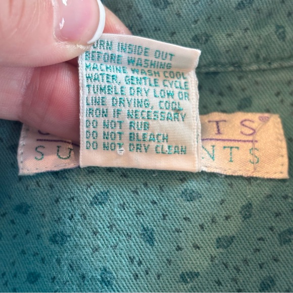 VINTAGE 90s SEGRETS SUN PRINTS Blue 100% Cotton Button‎ Down Casual Shirt Medium - Picture 9 of 12